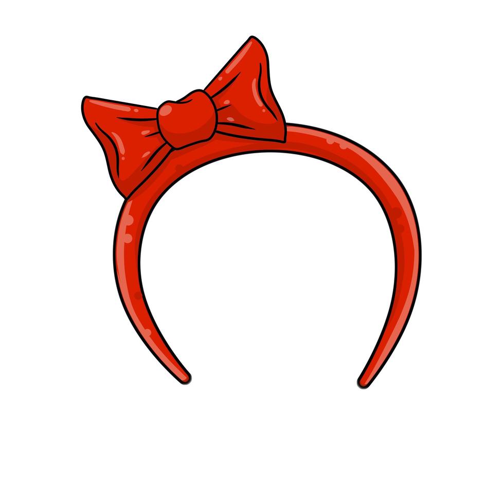 fascia con fiocco rosso. copricapo da donna per capelli. vettore
