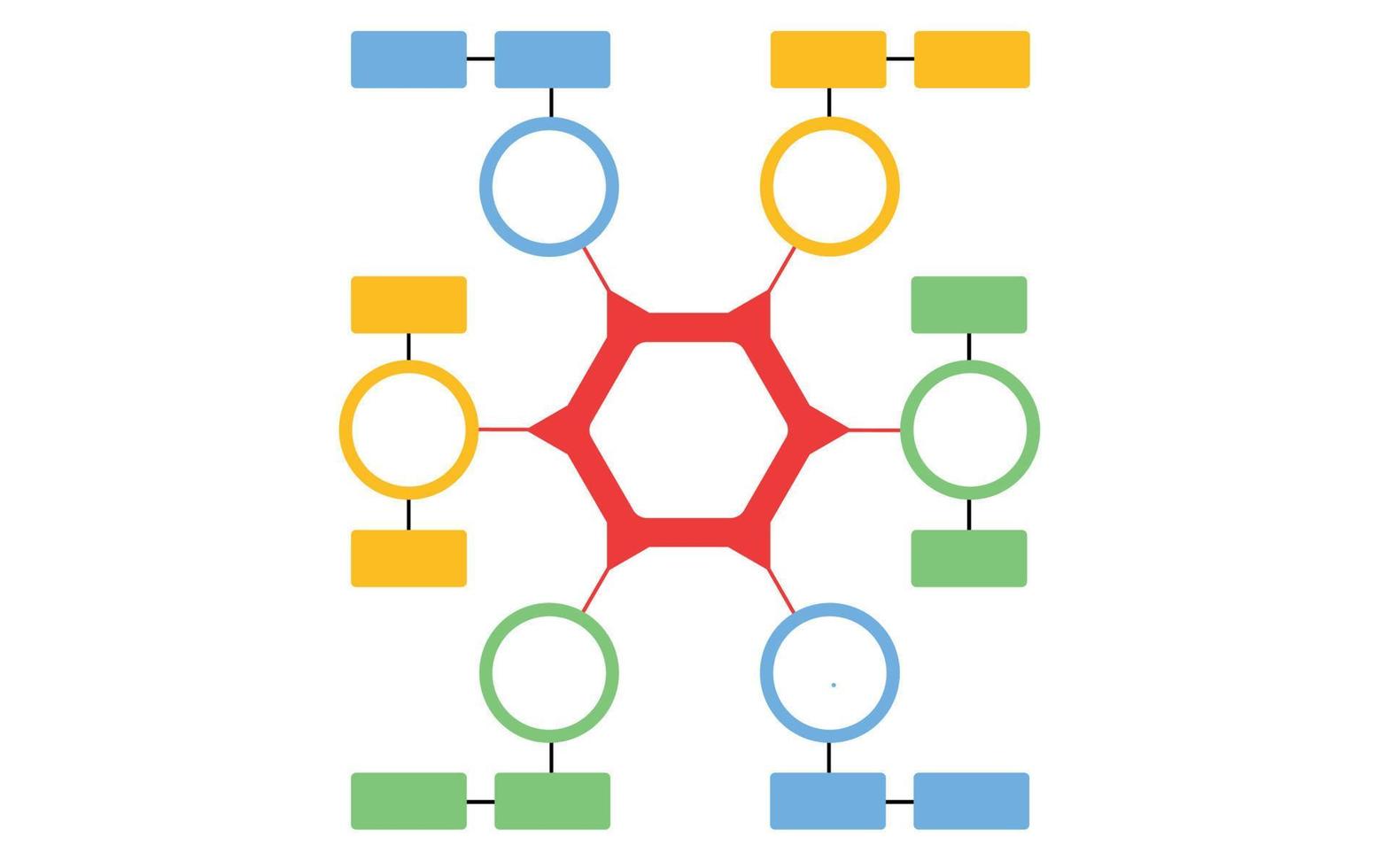 illustrazione vettoriale creativa del modello di infografica mappa mentale isolato su sfondo trasparente con posto per i tuoi contenuti.