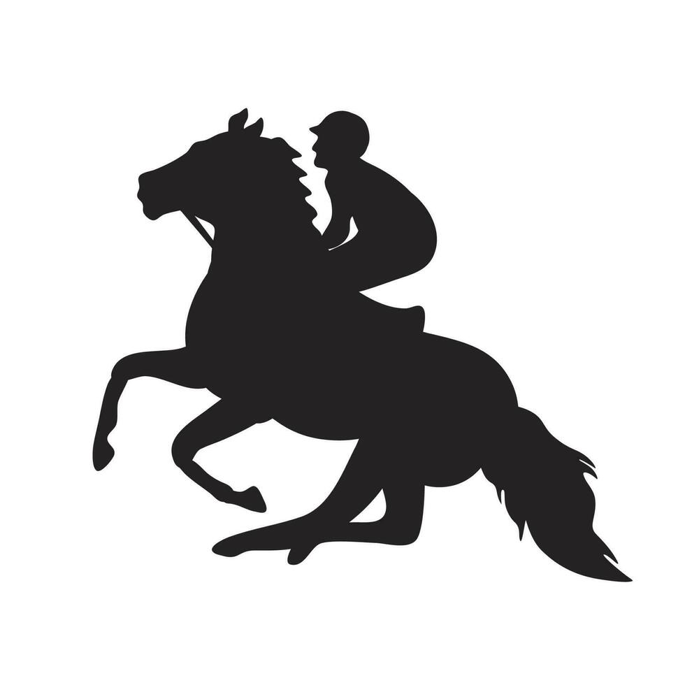 vettore di cavaliere silhouette nera sul festival di equitazione del kentucky derby