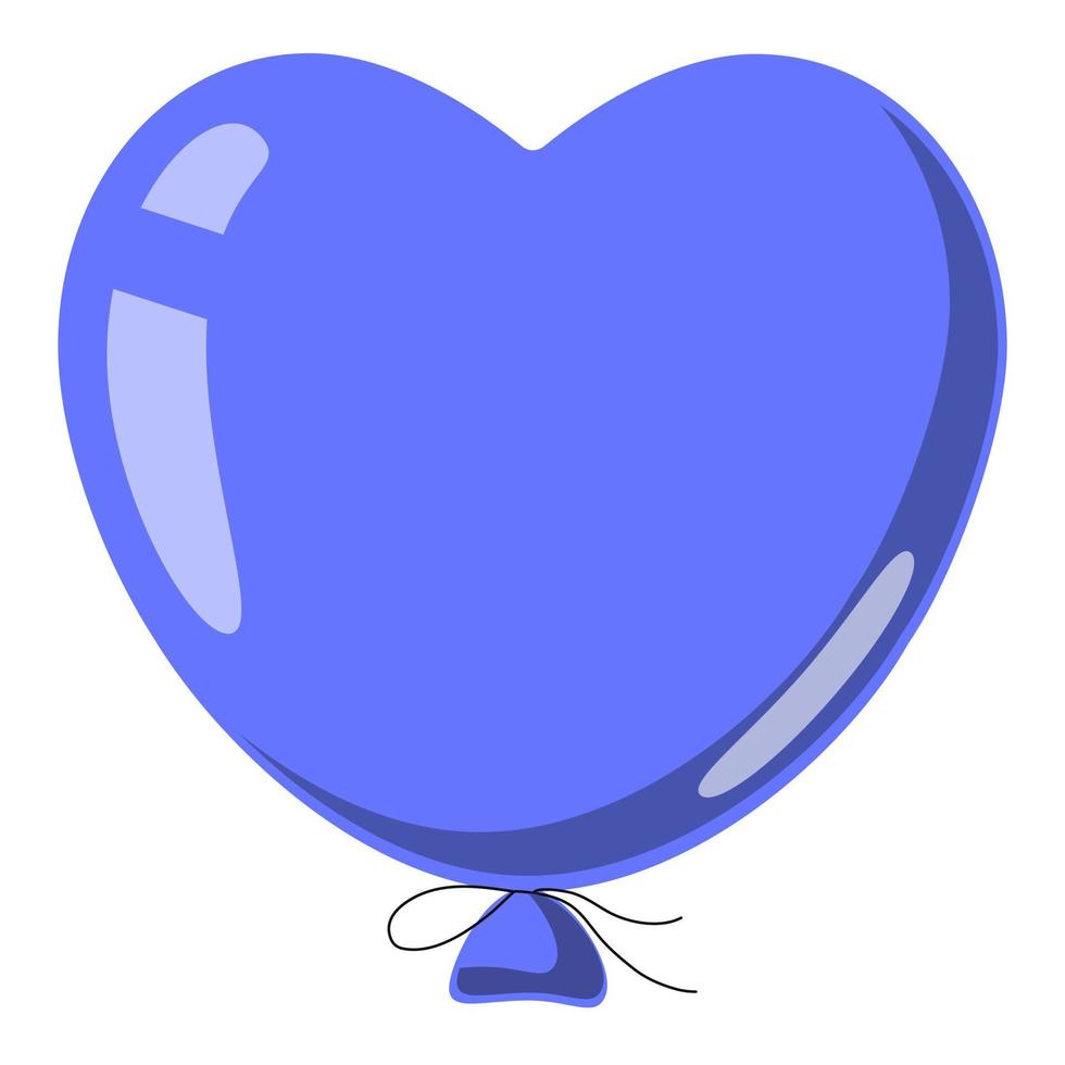 palloncino blu a forma di cuore vettore