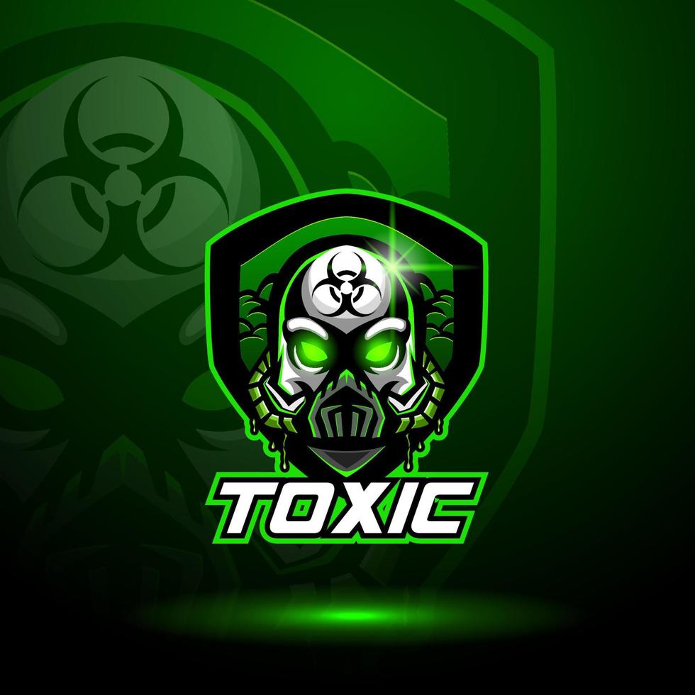 design del logo della mascotte esport del cranio vettore