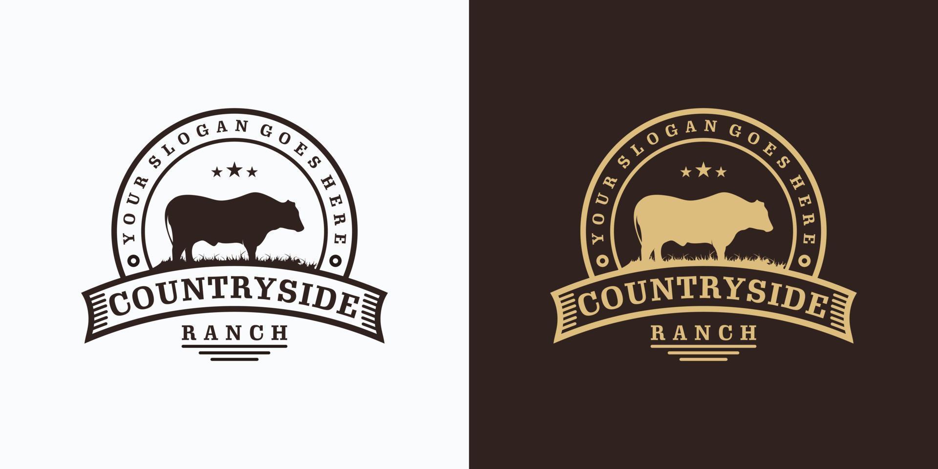 ispirazione del logo vintage ranch vettore