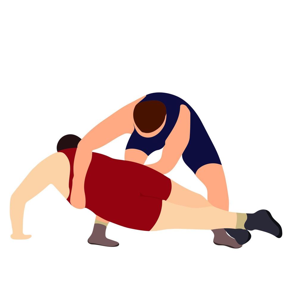 atleta lottatore in lotta, duello, lotta. greco romano, freestyle, wrestling classico. vettore