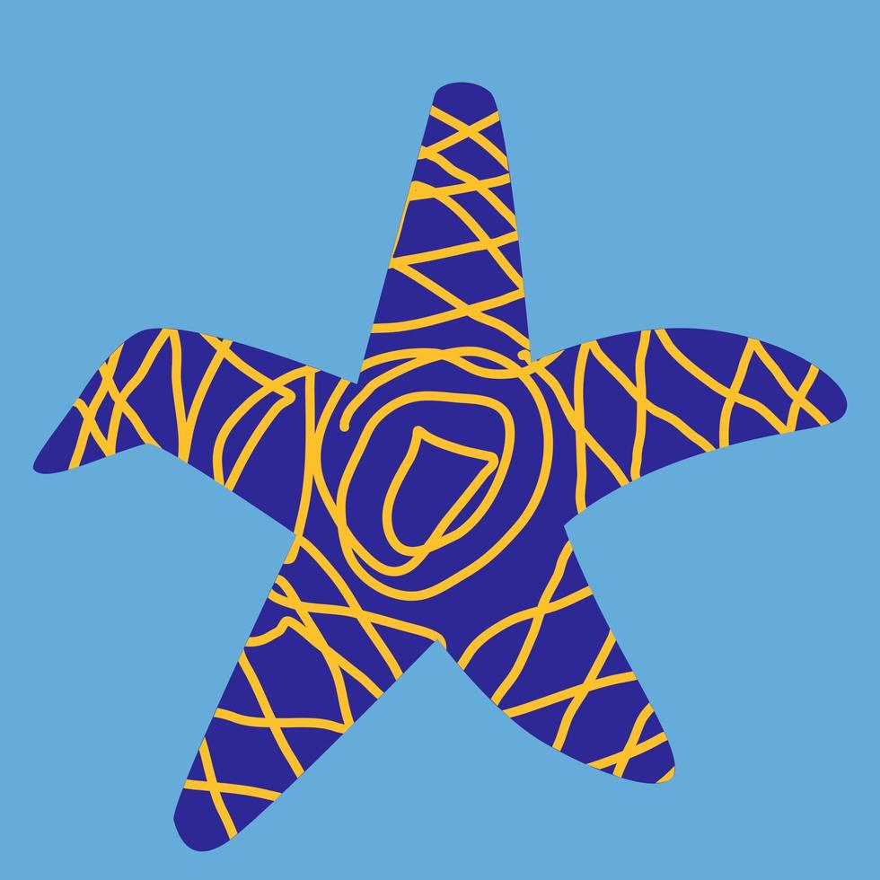 illustrazione vettoriale di una stella marina in uno stile piatto