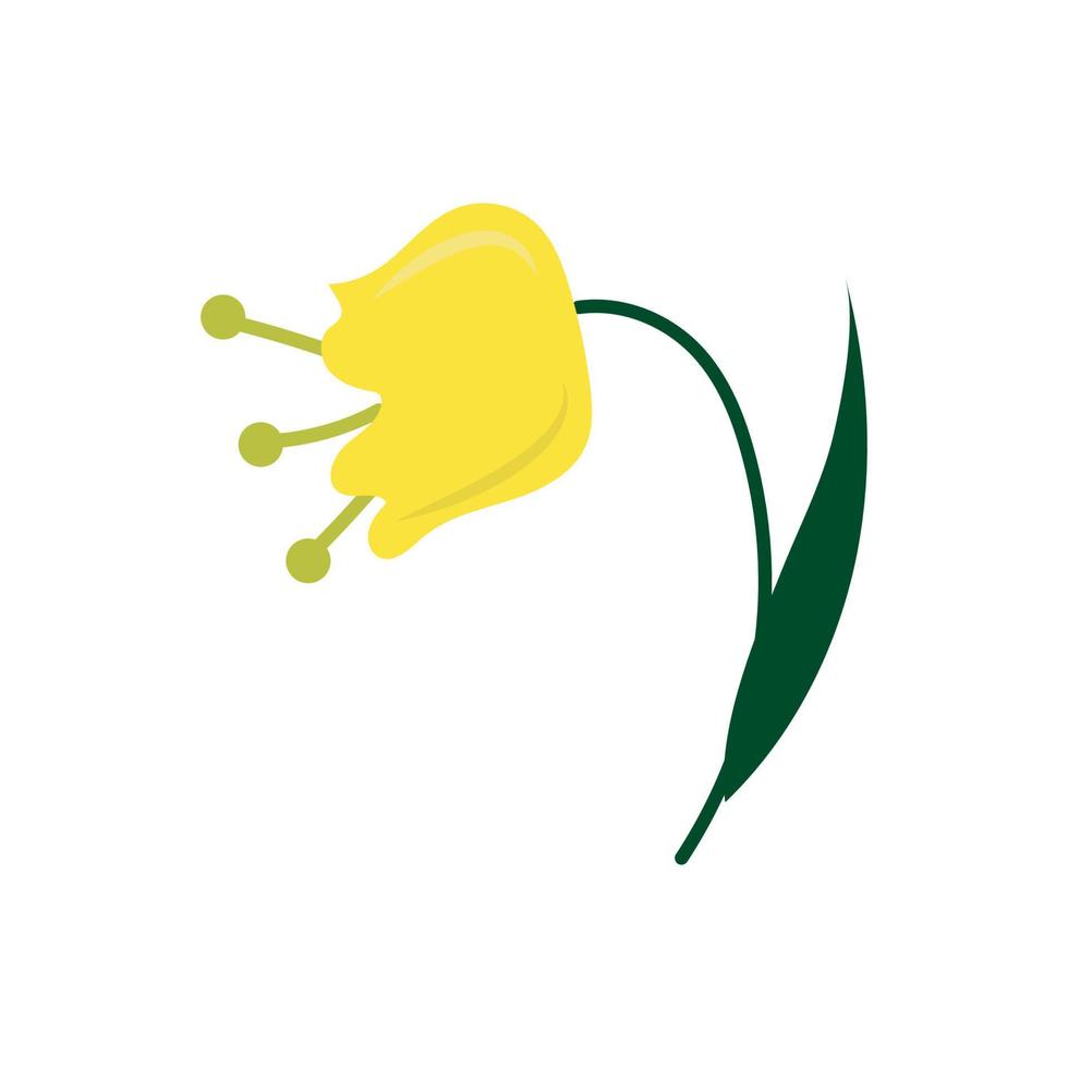 illustrazione vettoriale fiore giallo in stile doodle