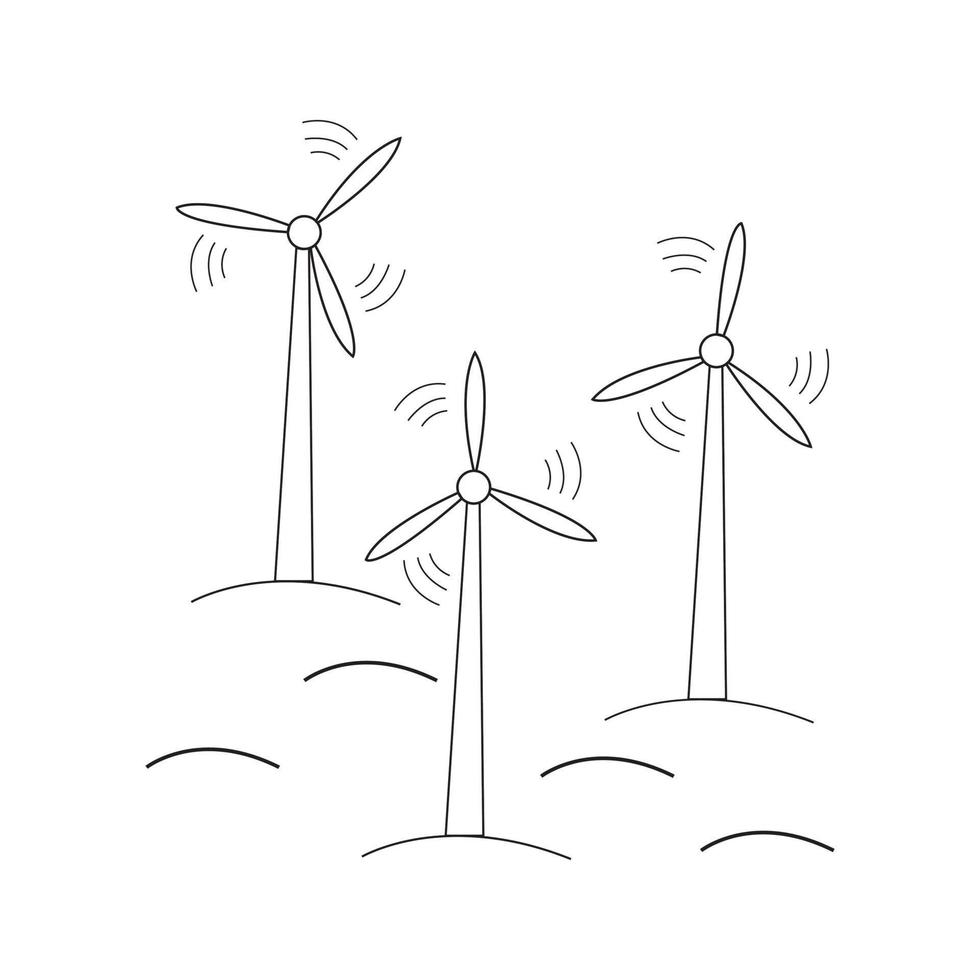 illustrazione vettoriale di parco eolico