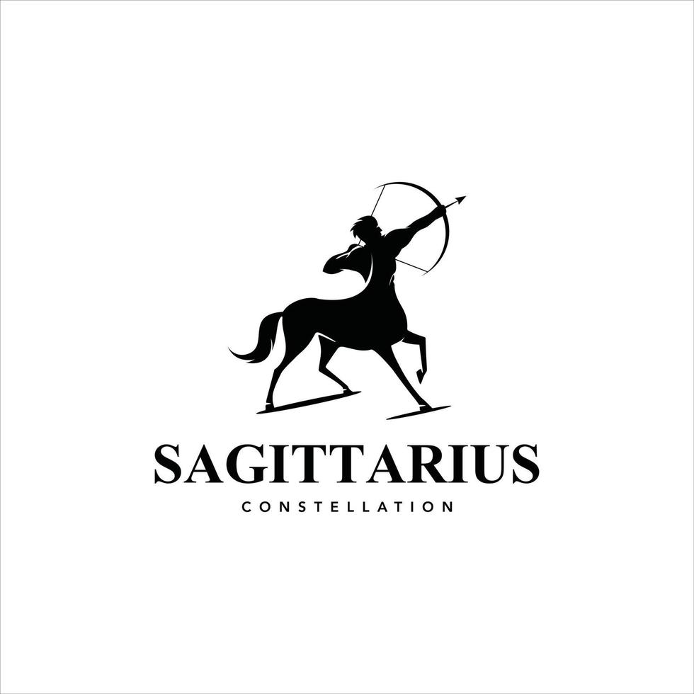 sagittario nero semplice grassetto zodiaco vettore