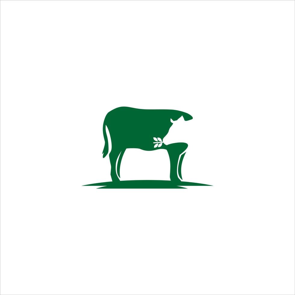 logo di bovini da fattoria biologica semplice e moderno vettore