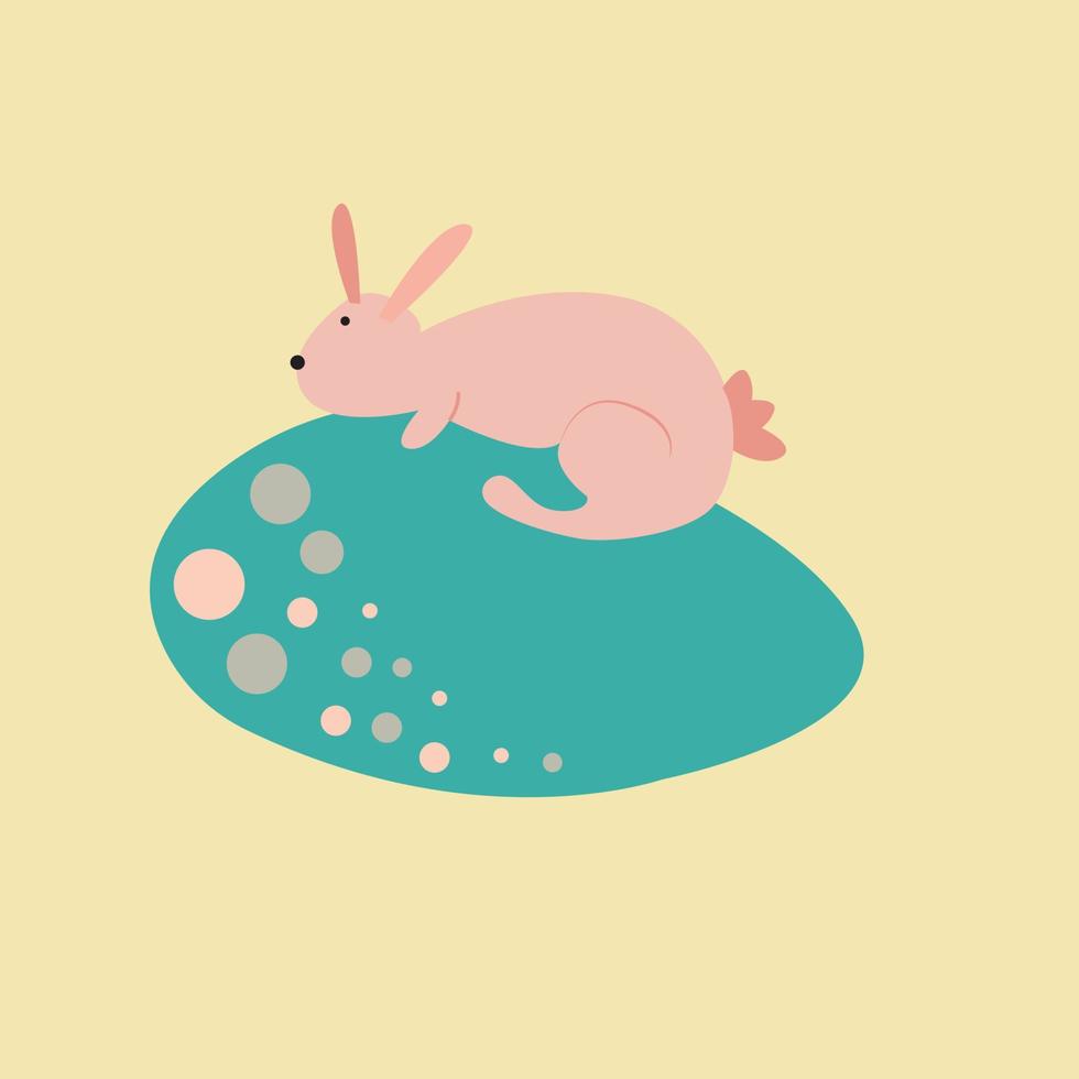illustrazione vettoriale di coniglietto di pasqua con uovo