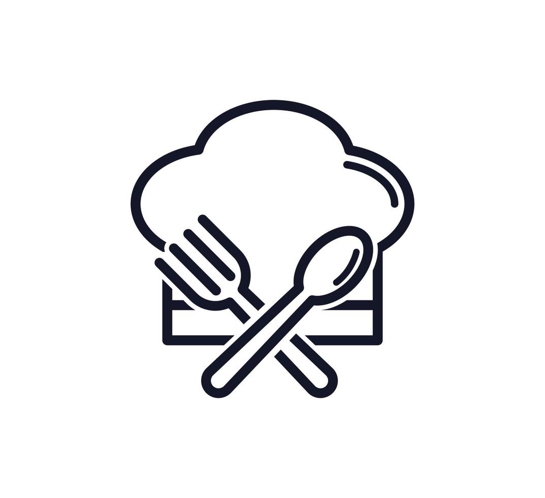 modello di progettazione del logo di vettore dell'icona del cuoco unico del cappello