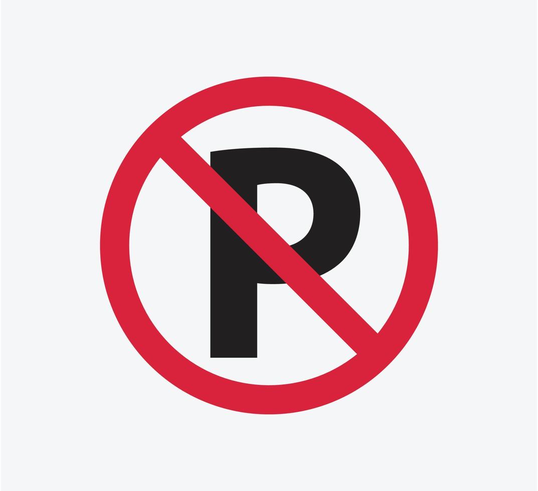 nessun modello di logo vettoriale icona segno parcheggio