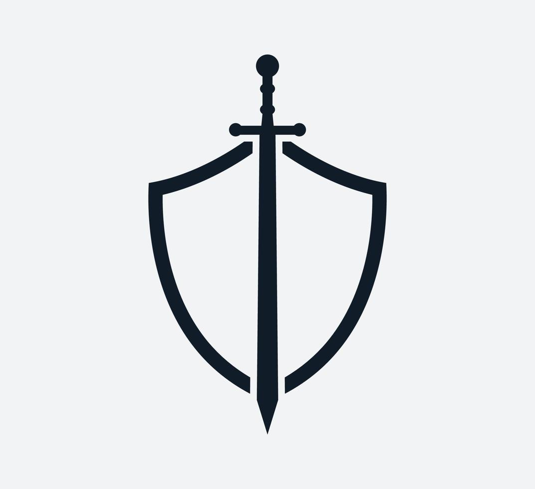 scudo e spada icona modello di progettazione logo vettoriale