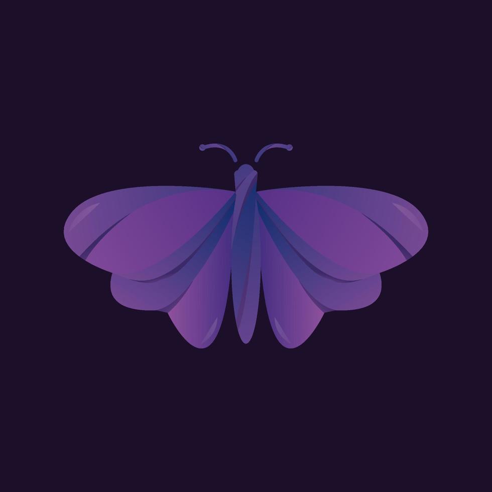 bellissimo logo farfalla viola, perfetto per loghi di squadra o personali vettore