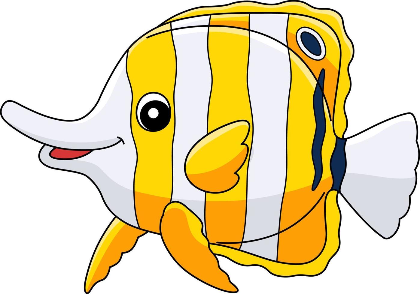 clipart colorate del fumetto dell'animale del pesce farfalla vettore