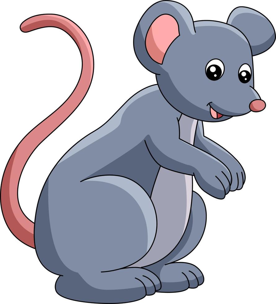 illustrazione clipart colorata del fumetto del mouse vettore