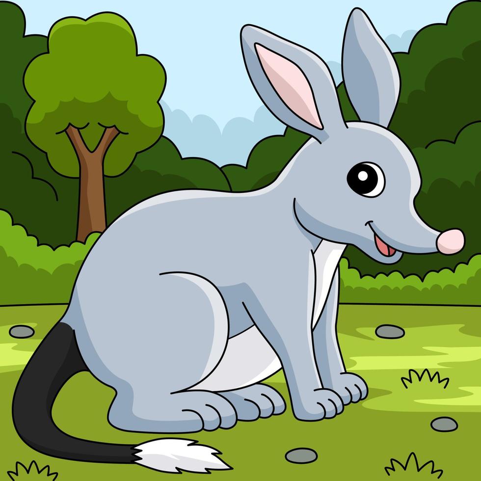 illustrazione del fumetto colorato animale bilby vettore