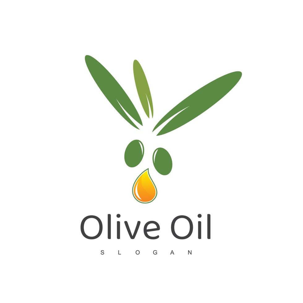 logo dell'olio d'oliva con il simbolo della gocciolina vettore