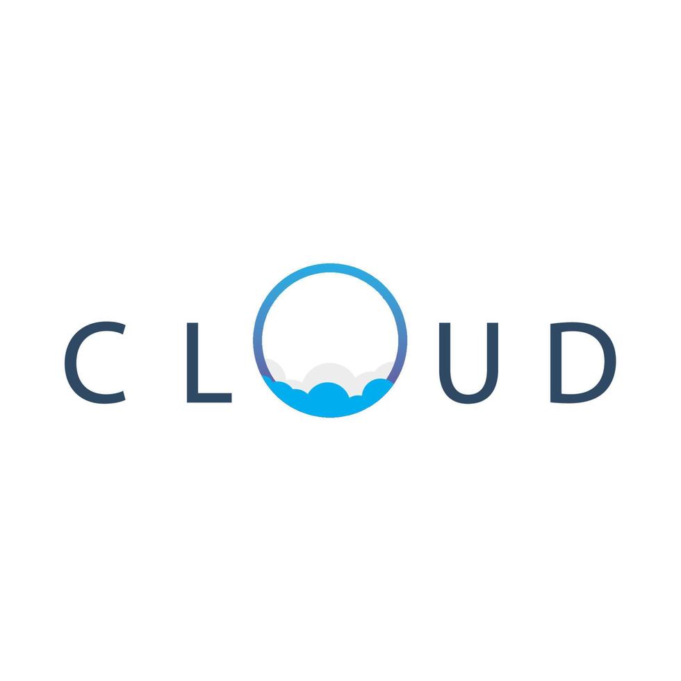 modello di logo per la sicurezza dei dati cloud vettore