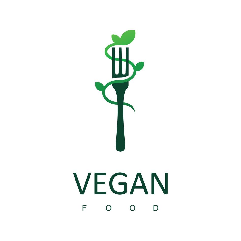 vettore di progettazione di logo di cibo vegano