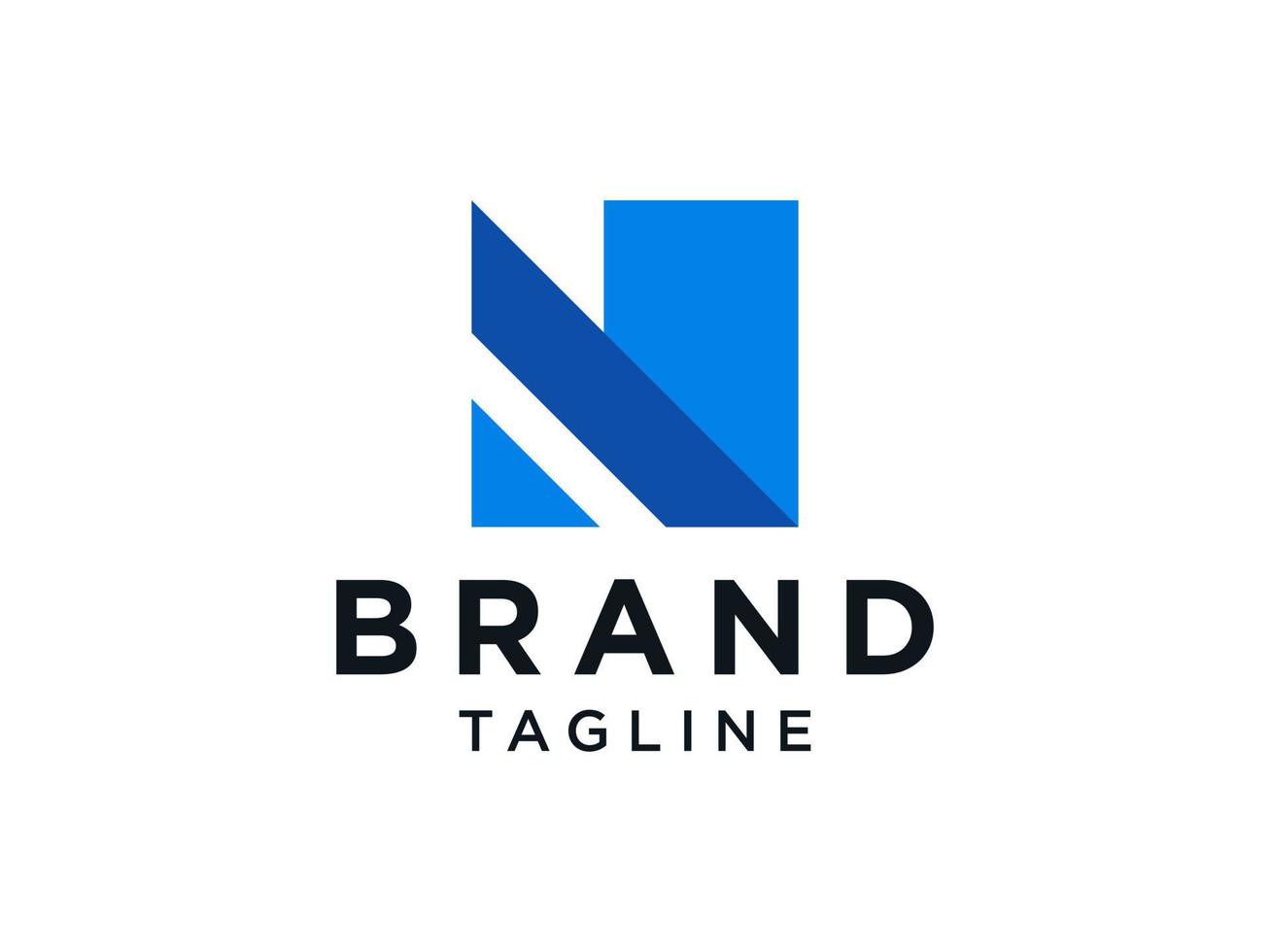 lettera iniziale astratta n logo. forma blu con spazio negativo all'interno. utilizzabile per loghi aziendali e tecnologici. elemento del modello di progettazione logo vettoriale piatto.