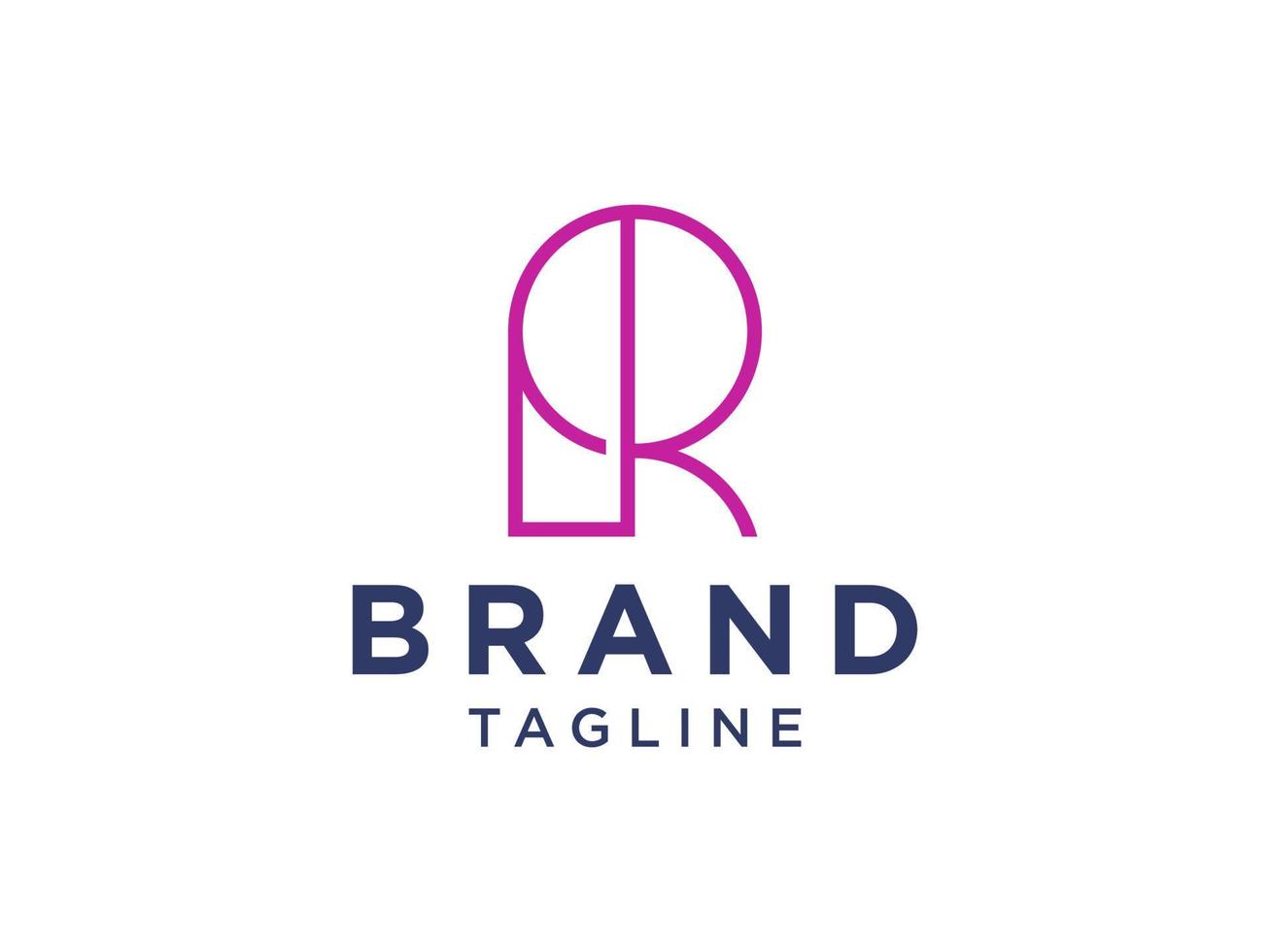 lettera iniziale astratta r logo. stile origami di forma geometrica viola isolato su priorità bassa bianca. utilizzabile per loghi aziendali e di branding. elemento del modello di progettazione logo vettoriale piatto.