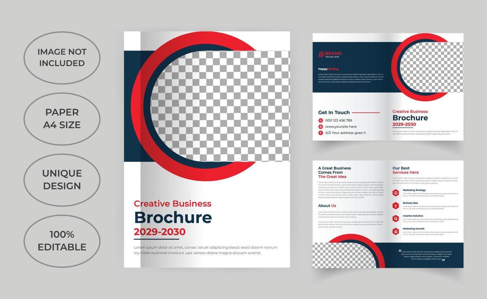 Brochure bi-fold di quattro pagine vettore