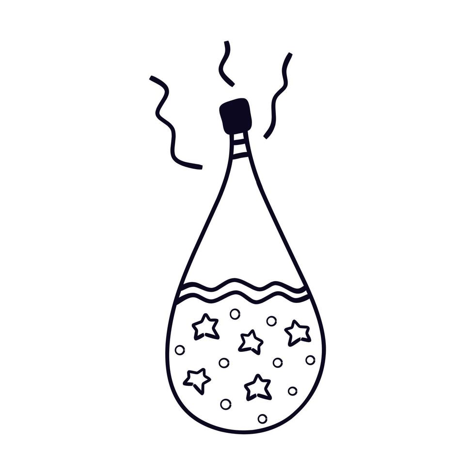 doodle bottiglia magica di pozione vettore