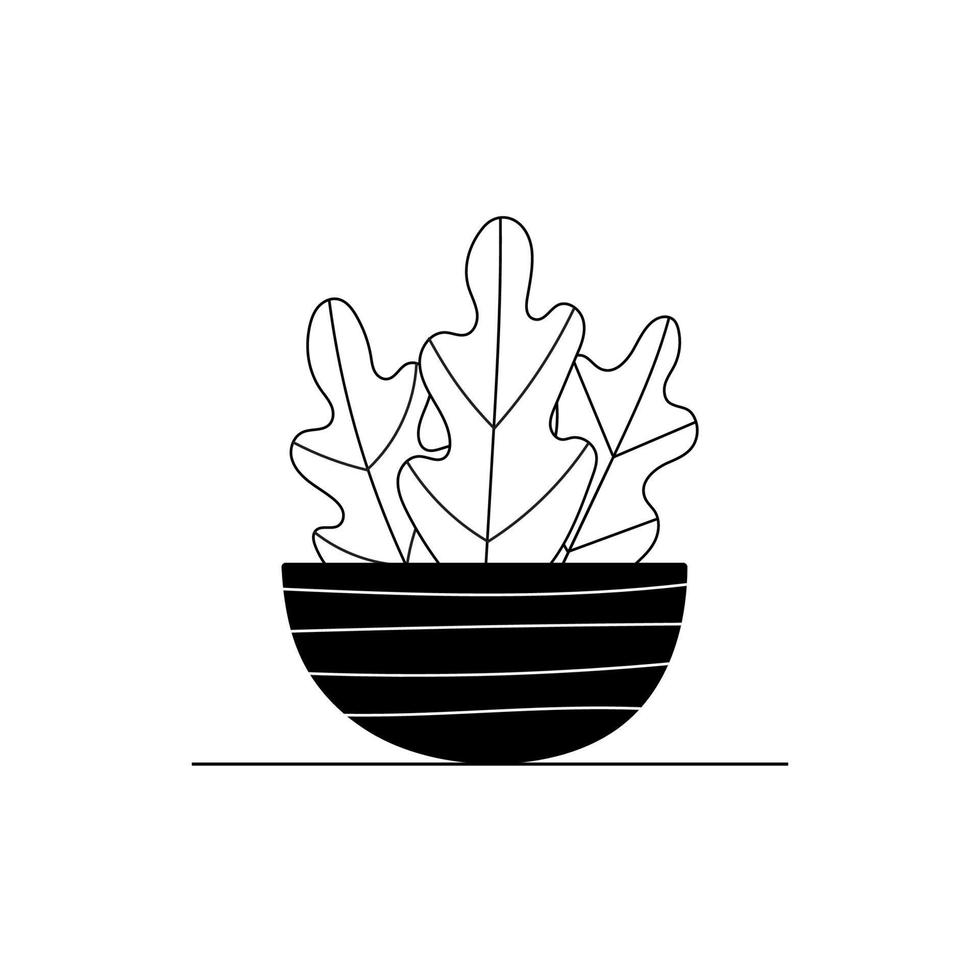 piante d'appartamento vettoriali. fiore in vaso. piante domestiche stilizzate. arredamento e interni. succulente, monstera, cactus. illustrazione isolato su sfondo bianco. vettore