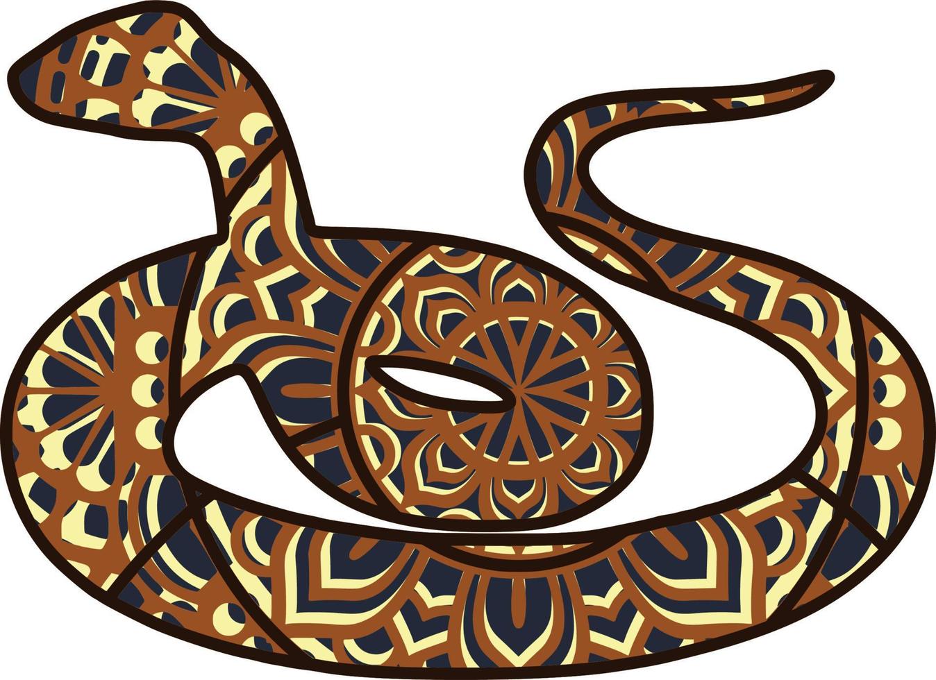 serpente, 4 strati, mandala, perfetto per un laser cutter vettore