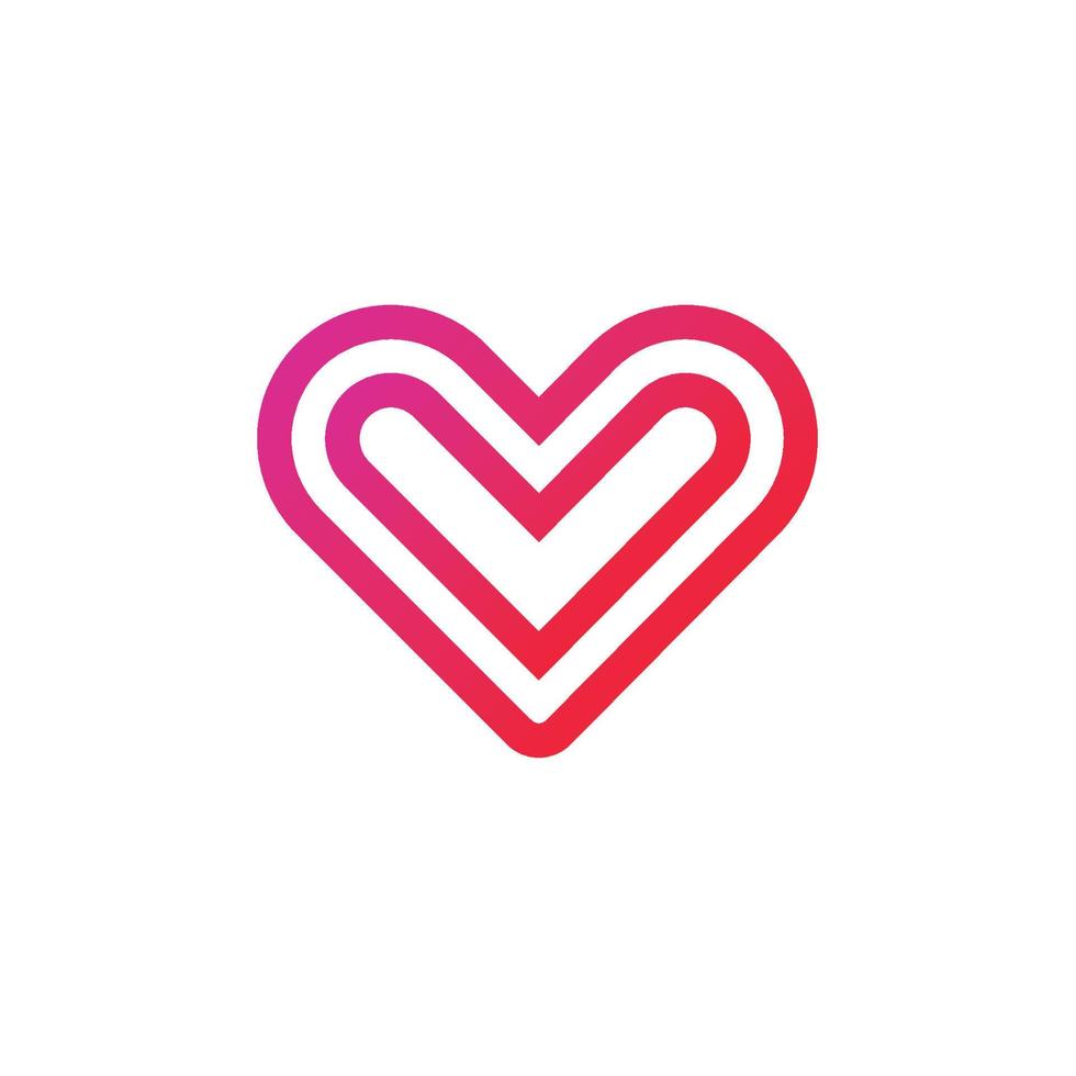 modello di progettazione del logo del cuore vettore