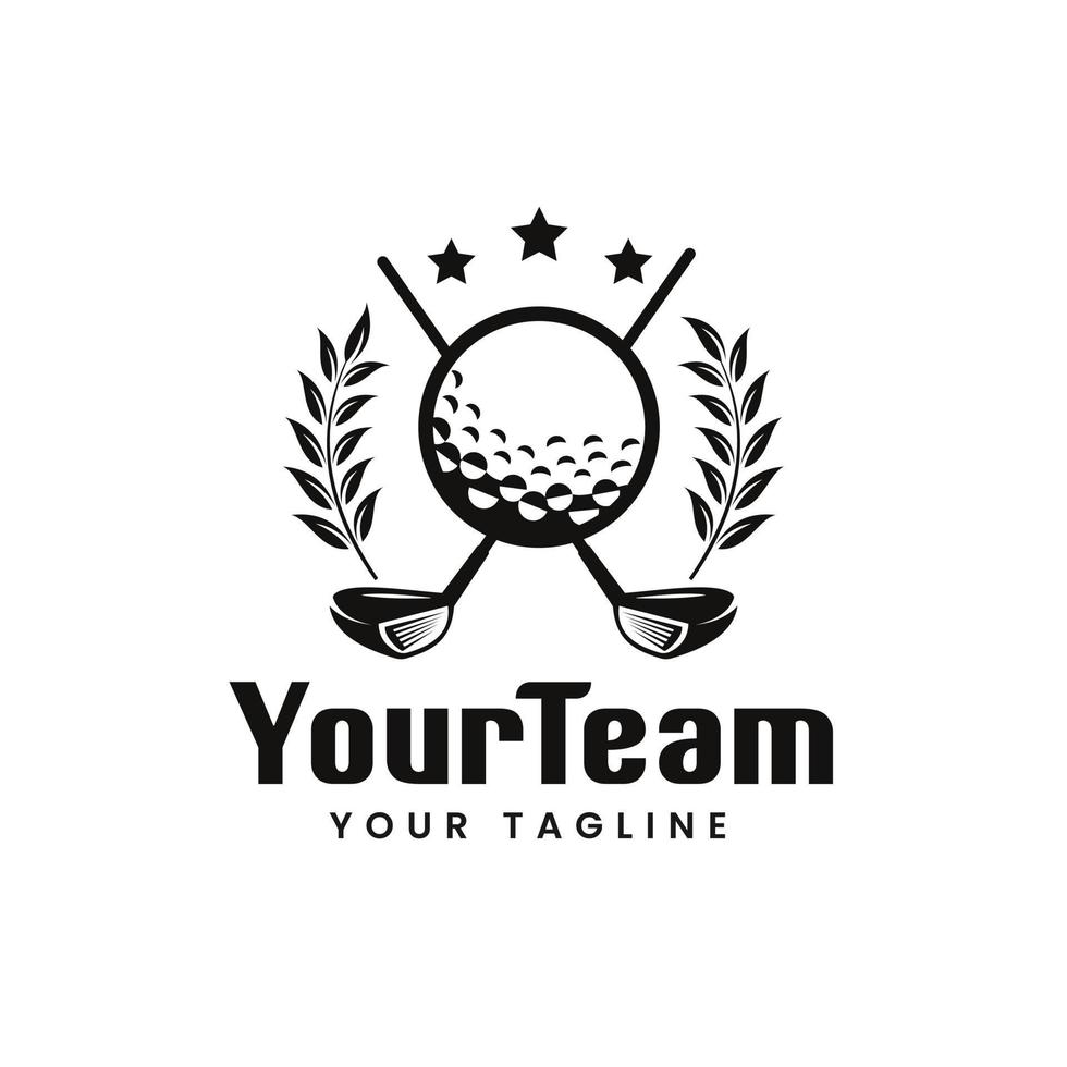 design moderno del modello di logo della pallina da golf professionale per il vettore del logo del distintivo delle mazze da golf