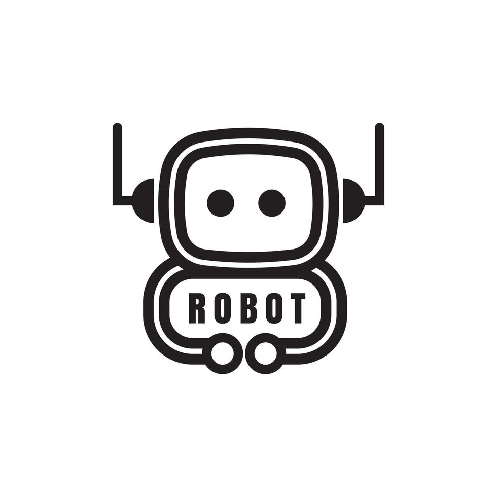 illustrazione delle icone di vettore del fumetto sveglio del robot. concetto di icona tecnologia scientifica vettoriale premium isolato.