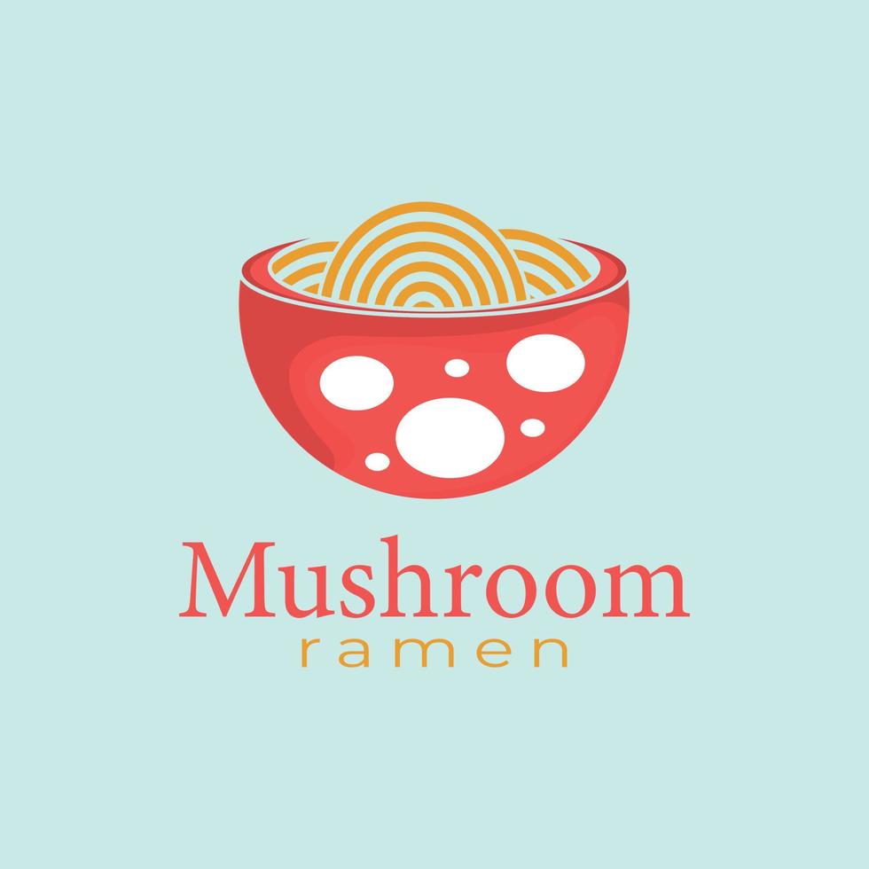 design di un logo ramen di funghi vettore