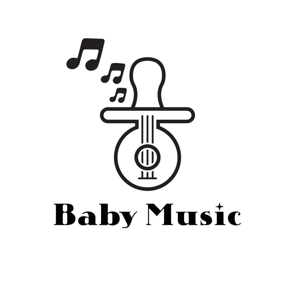 semplice baby music logo design dot baby vettore