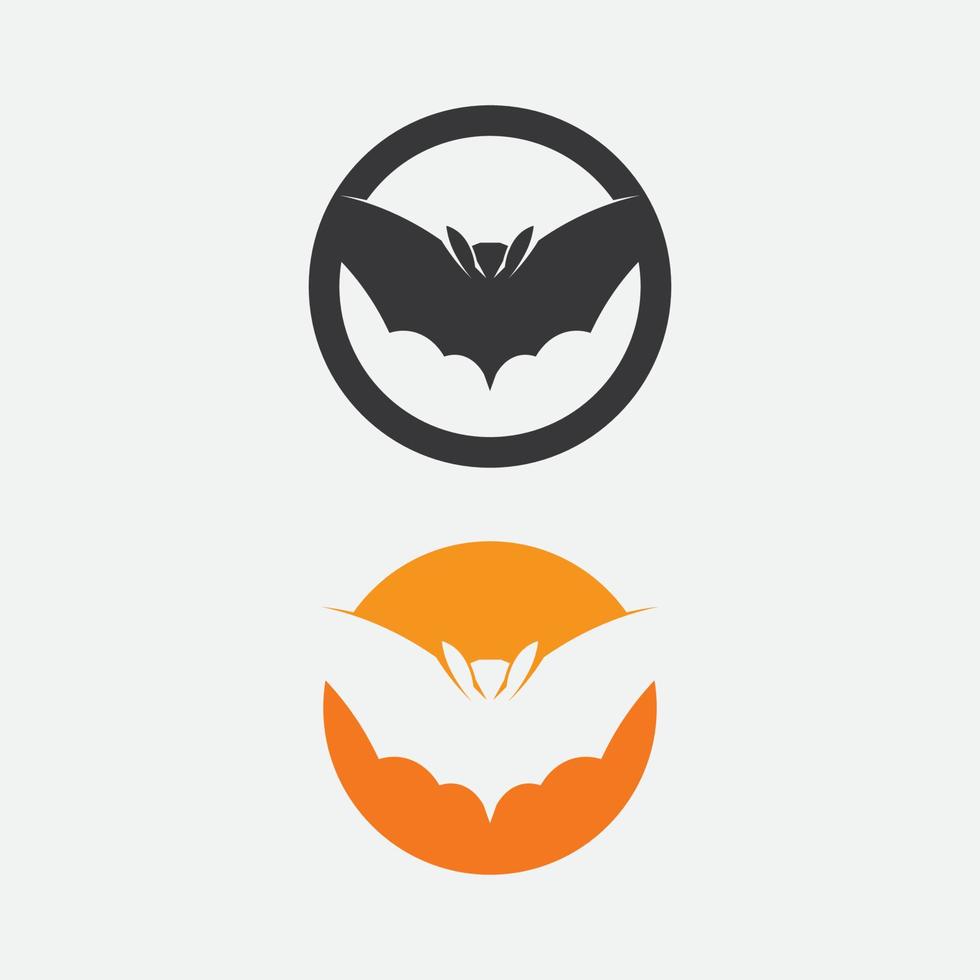 pipistrello logo animale e vettore, set ali, nero, halloween, vampiro, gotico, illustrazione, design pipistrello icona vettore