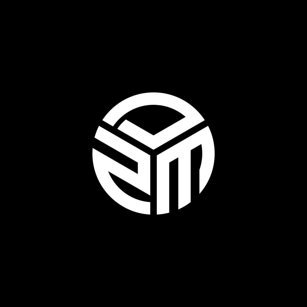 dzm lettera logo design su sfondo nero. dzm creative iniziali lettera logo concept. disegno della lettera dzm. vettore