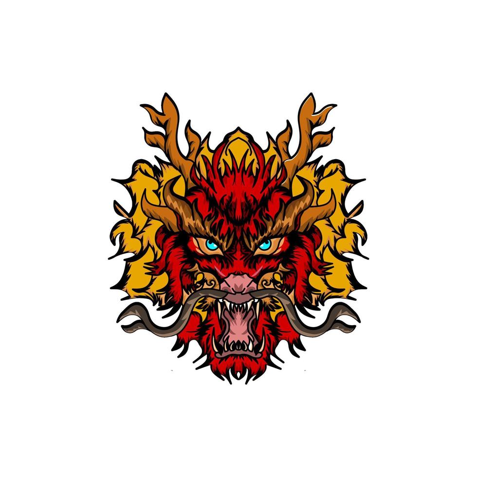 identità del logo della mascotte esport della bestia drago rosso vettore