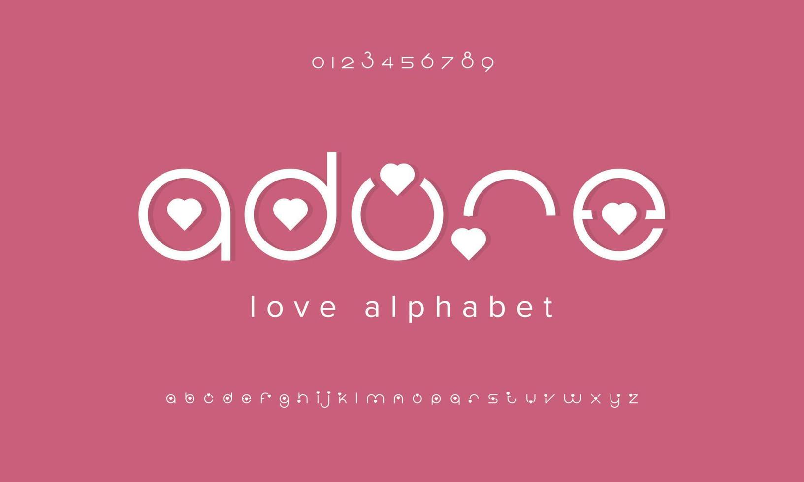 l'amore adora l'alfabeto moderno. tipografia per moda, futuro, minimal, matrimonio. illustrazione vettoriale isolata