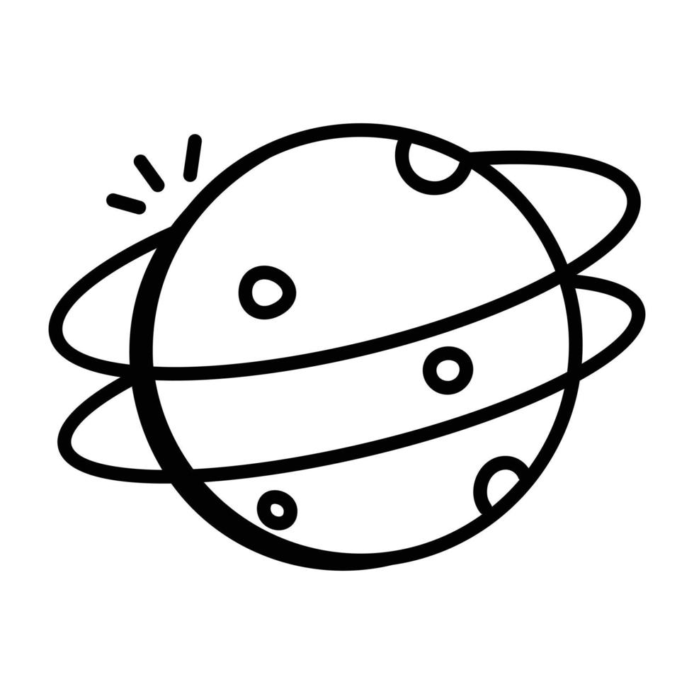 design premium doodle dell'icona del pianeta vettore