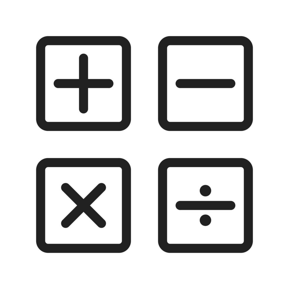 simboli matematici ii icona della linea vettore