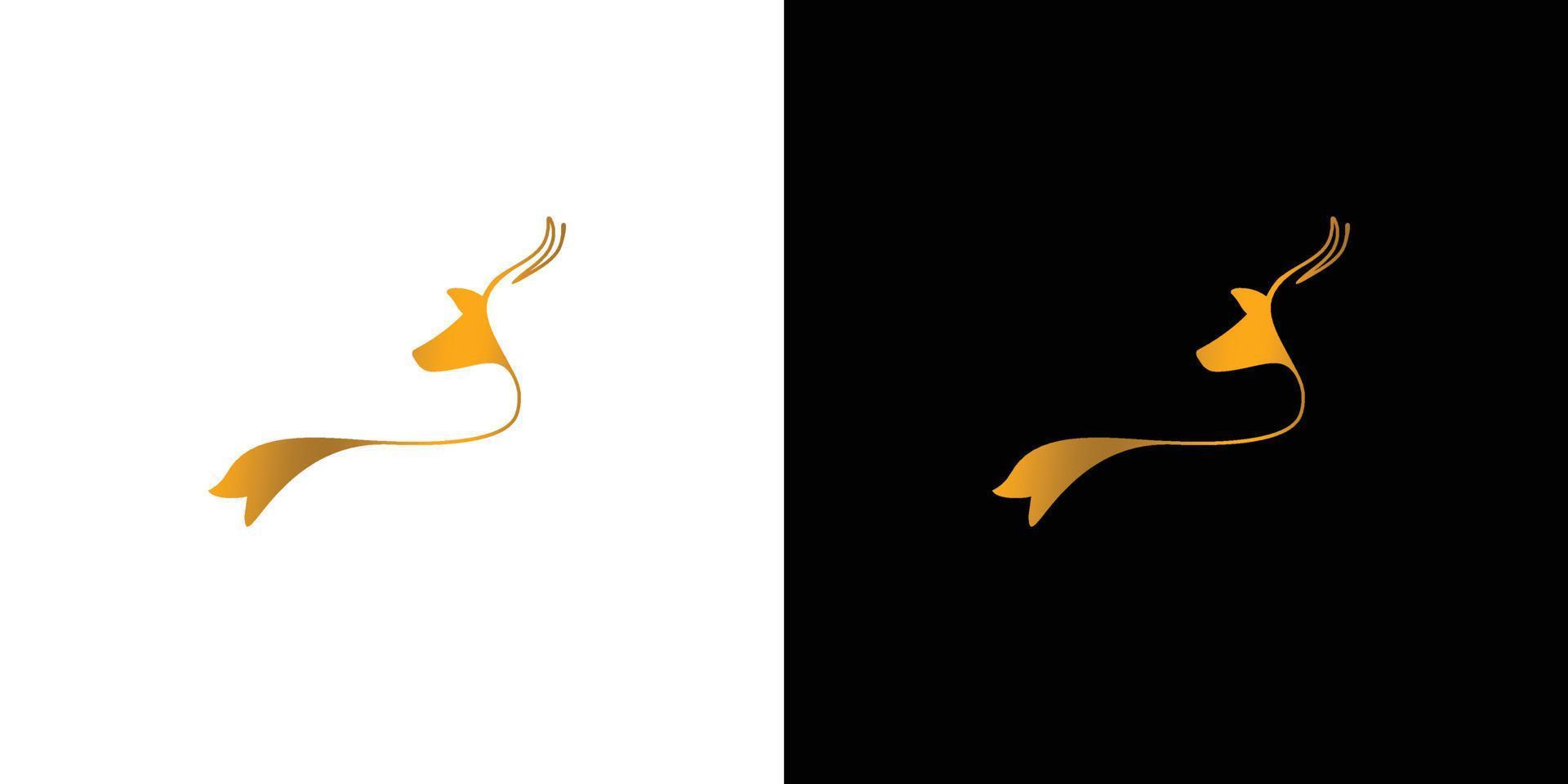design moderno e lussuoso del logo dei cervi vettore