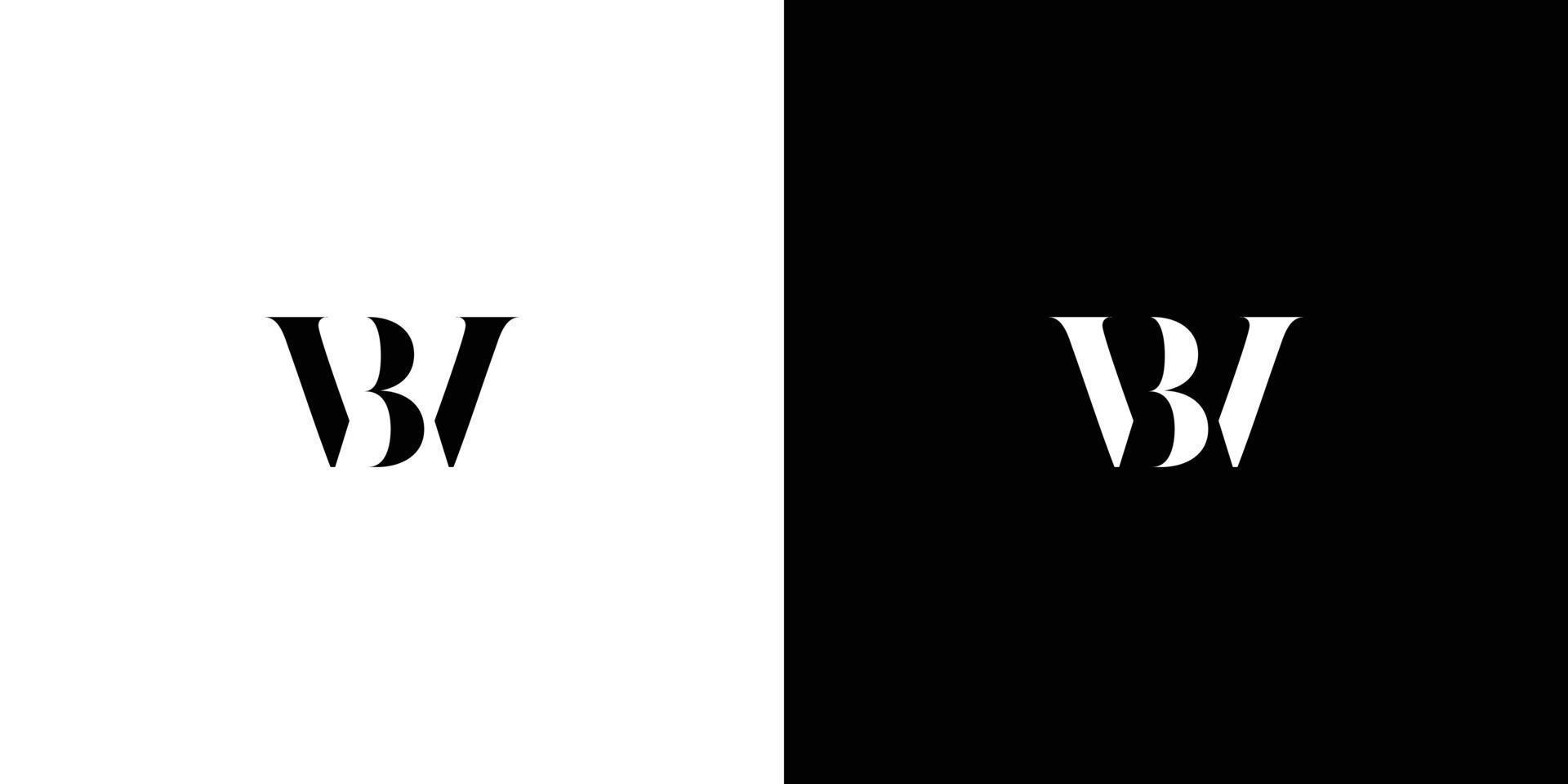 design moderno e unico del logo del monogramma iniziale della lettera bw 1 vettore