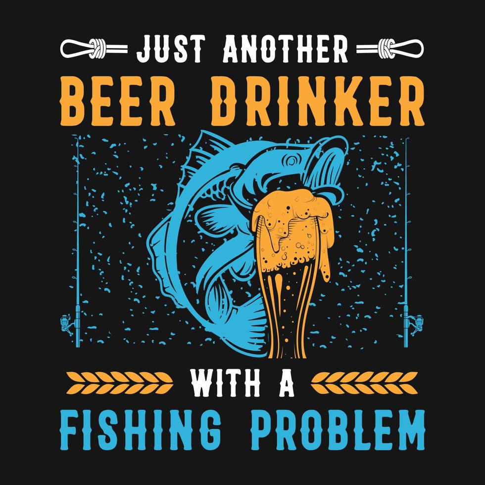 t-shirt tipografia pescatore di pesca vettore