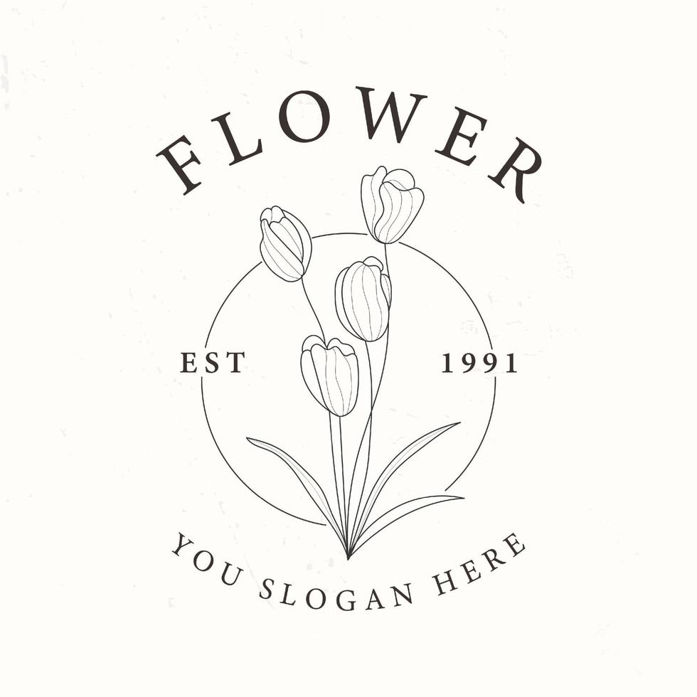 collezione di modelli di design logo tulipano fiore vettore