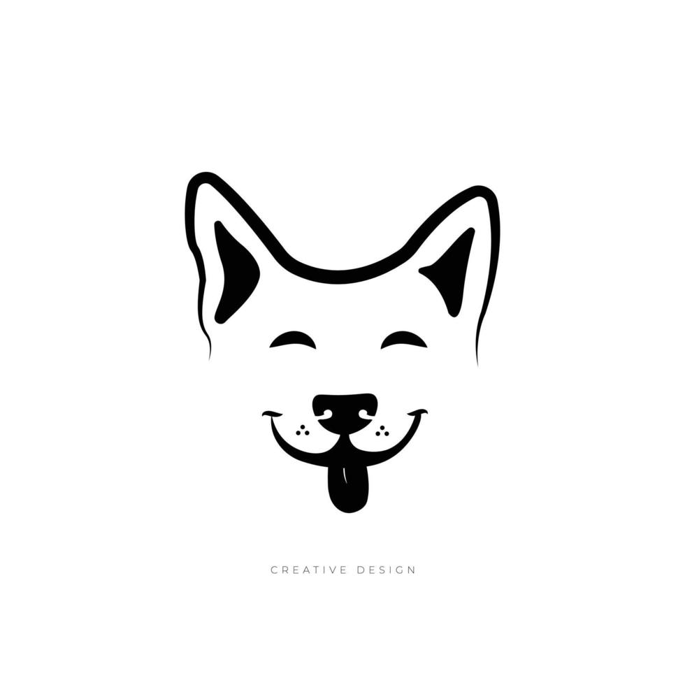 logo creativo di sorriso del cane vettore