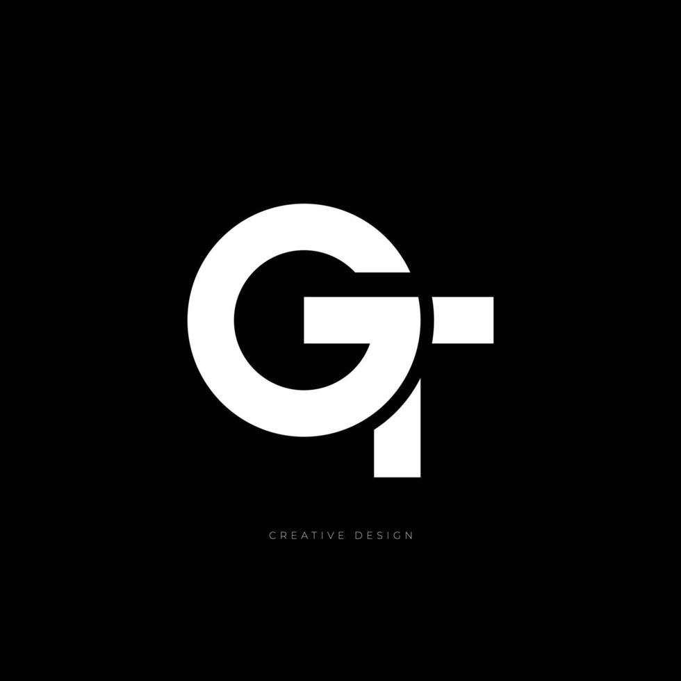 gt letter branding design creativo del logo vettore