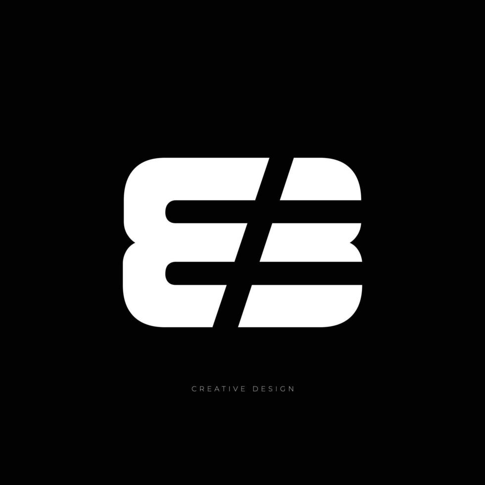 lettera design eb logo in stile creativo vettore