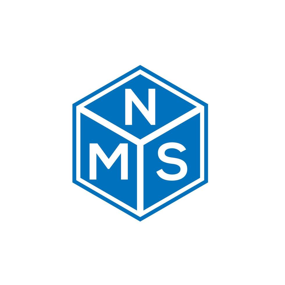 design del logo della lettera mobilenms su sfondo nero. nms creative iniziali lettera logo concept. disegno della lettera nms. vettore