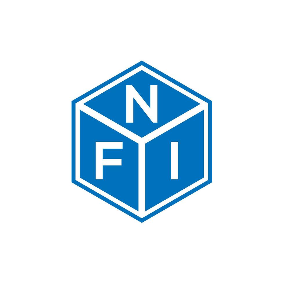 design del logo della lettera nfi su sfondo nero. nfi creative iniziali lettera logo concept. disegno della lettera nfi. vettore