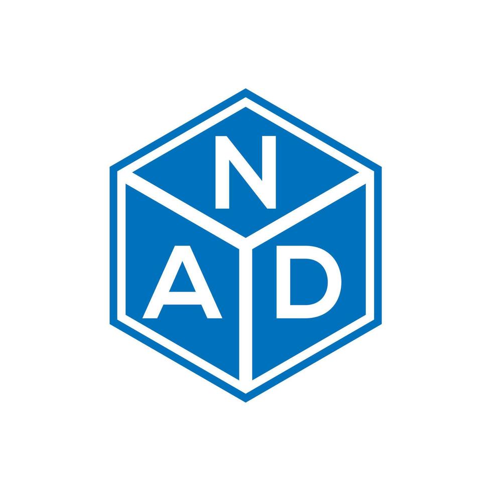 nad lettera logo design su sfondo nero. nad creative iniziali lettera logo concept. nad disegno della lettera. vettore